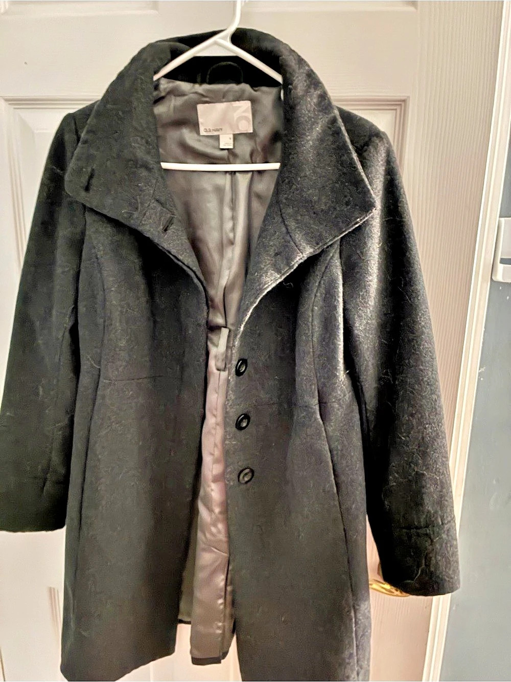Old Navy Classic Wool-Blend Pea Coat Women's Black Size Medium